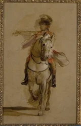 Generał George Augustus Eliott na szarym rumaku, studium do „Oblężenia Gibraltaru”. ok.1787